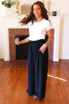 Everyday Black Smocked Waist Palazzo Pants