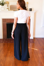 Everyday Black Smocked Waist Palazzo Pants