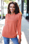 Everyday Rust Rib Mineral Wash Long Sleeve Top