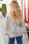 Go All Out Cream Animal Print Paisley Print V Neck Top