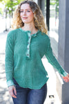 Get Cozy Forest Washed Baby Waffle Henley Top