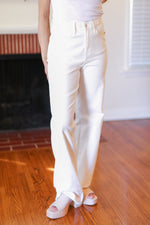 Judy Blue Above & Beyond White Braided Waist Wide Leg Jeans