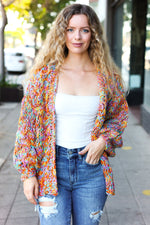 Be Your Best Multicolor Chunky Knit Open Cardigan