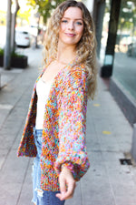 Be Your Best Multicolor Chunky Knit Open Cardigan