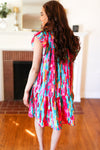 Feeling Bold Multicolor Abstract Print Tiered Ruffle Sleeve Dress