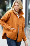 Eyes On You Butterscotch Quilted Puffer Jacket