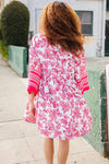 Let's Meet Up Red & Pink Paisley Drop Shoulder Kimono Dress