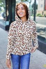 Stand Out Taupe Animal Print Hoodie