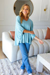 Call On Me Aqua Dolman Modal Knit Top