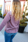 Tried And True Mauve Cowl Neck Button Detail Sweater