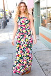 Easy Living Navy Floral Sleeveless Maxi Dress