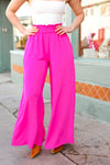 Just Dreaming Hot Pink Smocked Waist Palazzo Pants