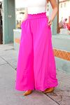 Just Dreaming Hot Pink Smocked Waist Palazzo Pants