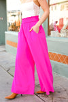 Just Dreaming Hot Pink Smocked Waist Palazzo Pants