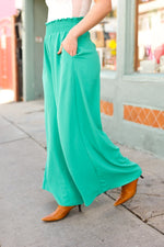 Just Dreaming Emerald Smocked Waist Palazzo Pants