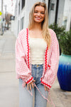 Spell Bound Red & Pink Cotton Ribbon Tie Gingham Pocket Jacket