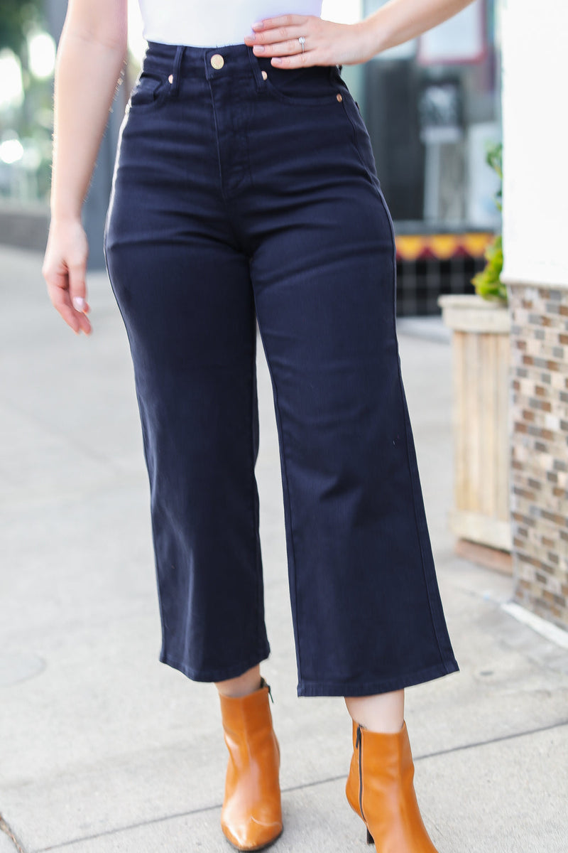 Can't Look Away High Rise Wide Crop Leg Jeans