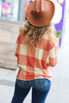 Rust Checker Plaid French Terry Top