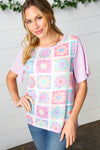 Lavender Flower Power Color Block Top