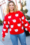 Santa Claus Sparkle Fuzzy Knit Sweater