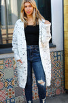 Feeling In Love Ivory/Charcoal Textured Soft Brushed Cardigan