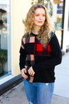 Run With It Red & Fawn Plaid Color block Outseam Top