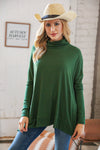 Hunter Green Cashmere Feel Turtleneck Sweater