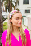 Red & Blue Valentine Bow Print Twist Headband