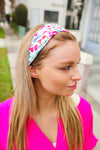 Red & Blue Valentine Bow Print Twist Headband