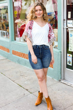 Seize The Day Cream Floral & Animal Print Ruffle Sleeve Top