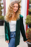 Holiday Stunner Hunter Green Velvet Lapel Blazer