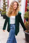 Holiday Stunner Hunter Green Velvet Lapel Blazer