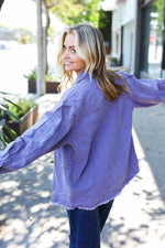 Be Bold In Purple Haze Frayed Denim Jacket