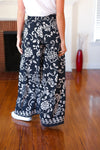 You Got This Navy Paisley Floral Smocked Waist Palazzo Pants