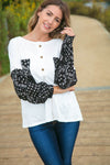 Boho Paisley Double Pocket Button Down Top