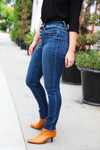 Stand Out Dark Denim High Rise Skinny Fit Button Fly Jeans