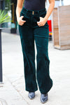 Embrace The Joy Emerald Green Corduroy High Rise Wide Leg Pants