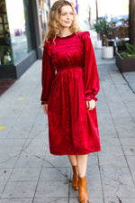 Be Your Own Star Ruby Mock Neck Velvet Dress