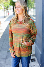 Under Your Spell Orange & Green Space Dye Thermal Hoodie