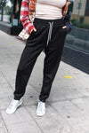 Black Scuba Knit Front Seam Sweatpants