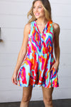 Vibrant Multicolor Abstract Sleeveless Surplice Romper