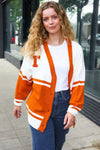 Game Day Burnt Orange "T" Embroidered Cardigan