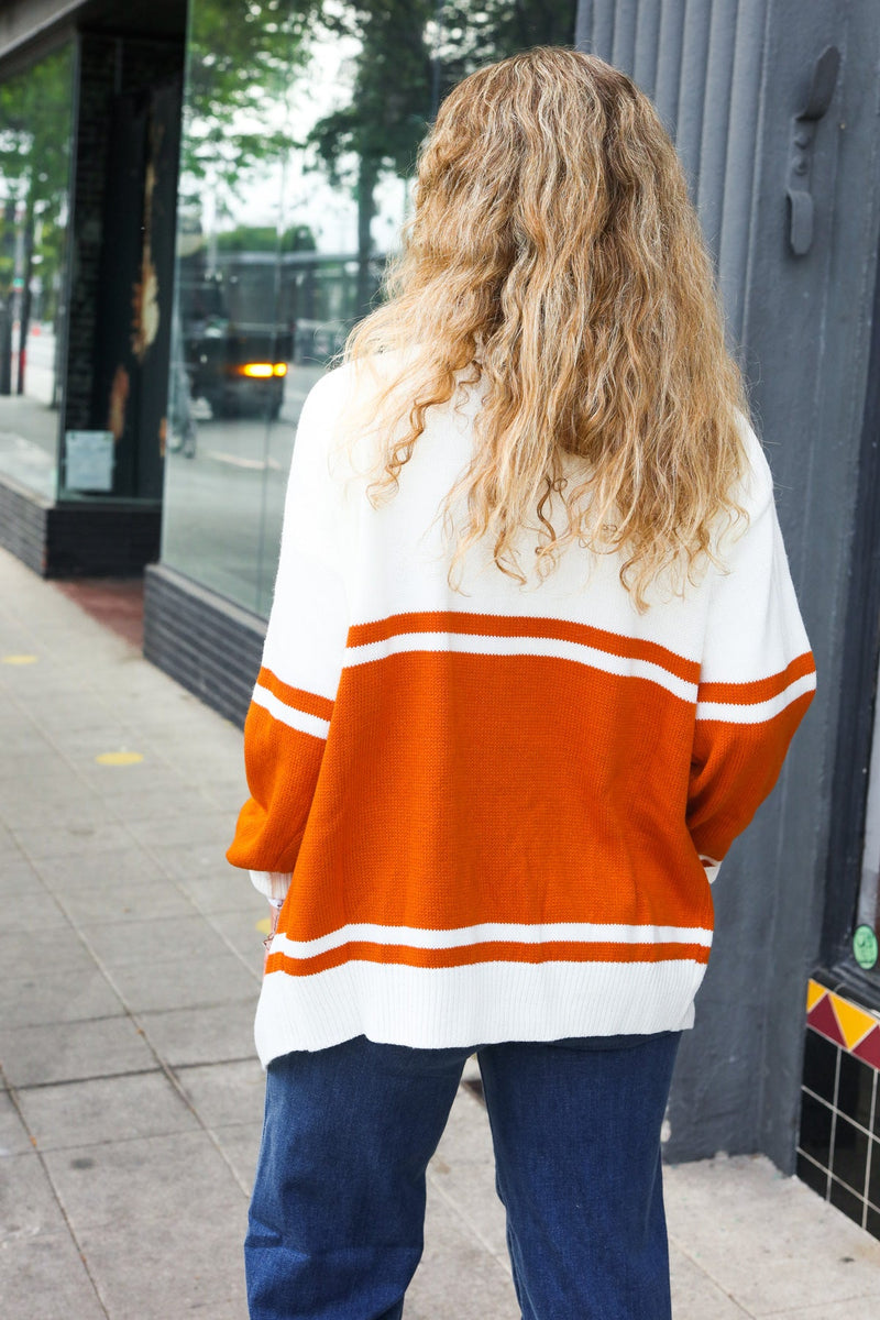 Game Day Burnt Orange "T" Embroidered Cardigan