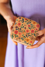 Floral & Cork Travel Jewelry Box