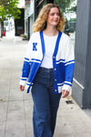 Game Day Blue "K" Embroidered Cardigan