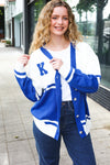 Game Day Blue "K" Embroidered Cardigan