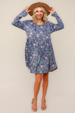 Midnight Meadows Charcoal Swing Dress