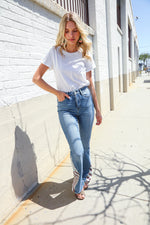 Judy Blue High-Rise Boyfriend Cuffed Hem Star Pocket Jeans