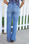 Judy Blue Medium Wash Mid Rise Release Hem Distressed Bootcut Jeans