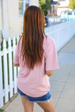 Pink Pop-Up Embroidered "HOWDY" Ribbed Top